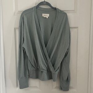 Anthropologie Drape Front Pale Green Sweater